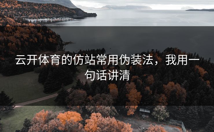 云开体育的仿站常用伪装法，我用一句话讲清