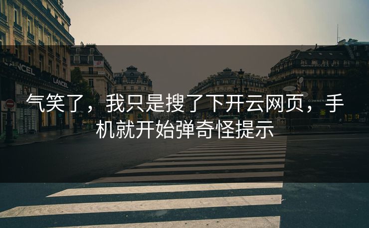 气笑了，我只是搜了下开云网页，手机就开始弹奇怪提示