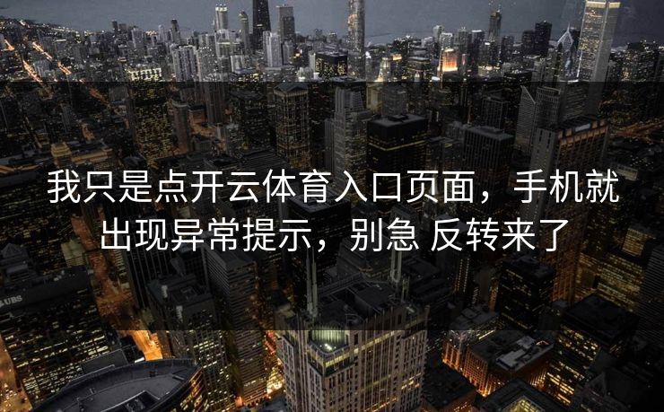 我只是点开云体育入口页面，手机就出现异常提示，别急 反转来了