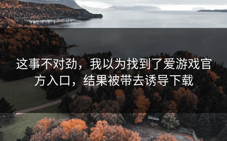 这事不对劲，我以为找到了爱游戏官方入口，结果被带去诱导下载